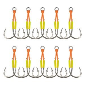 10pcs Fishing Assist Hooks For Saltwater Jigging
