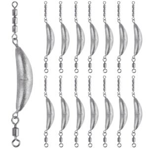 Crescent Fishing Spin Sinkers with 3 Roller Swivels