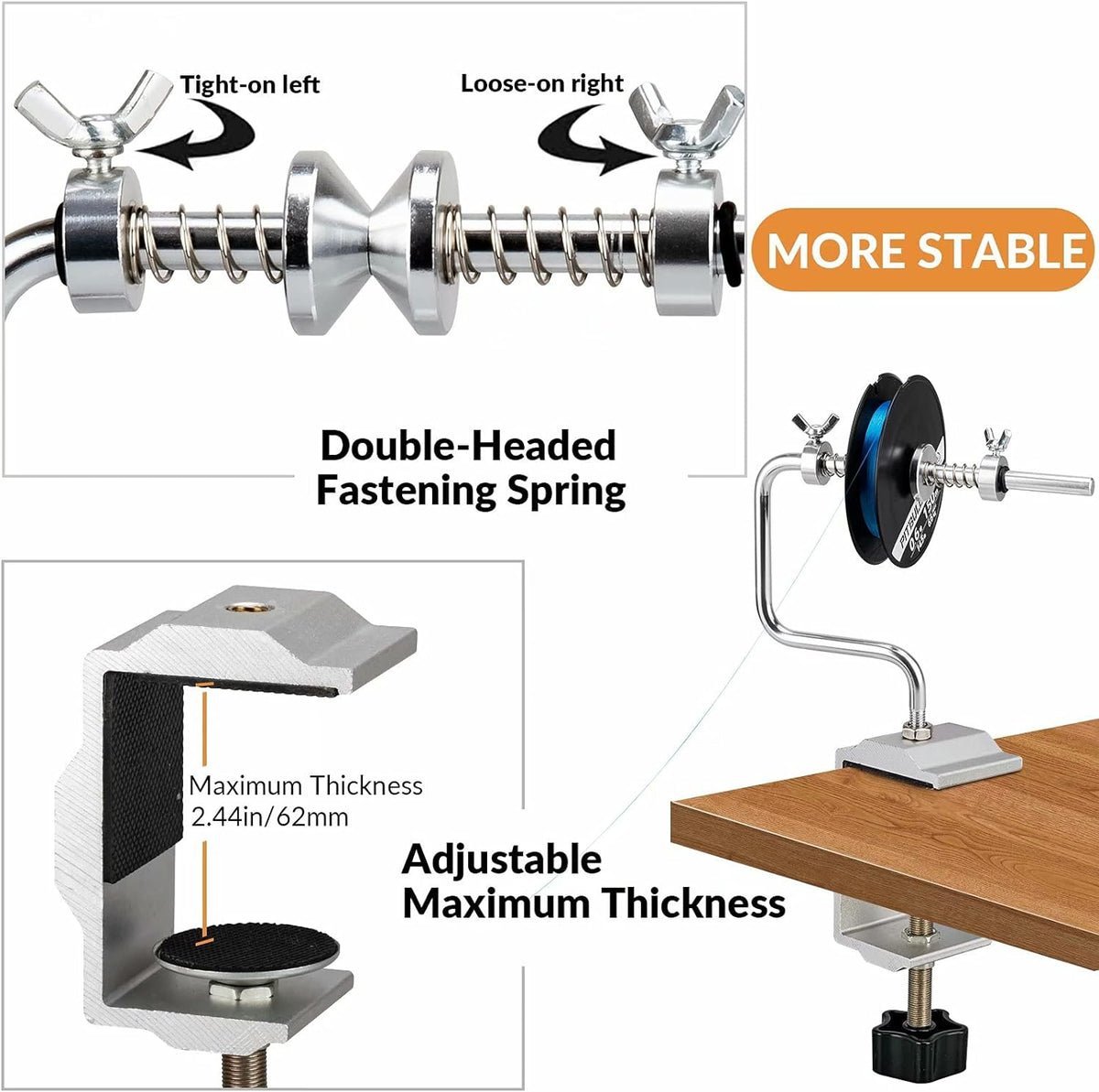 Adjustable Stable Portable Fishing Line Spooler - Image 2