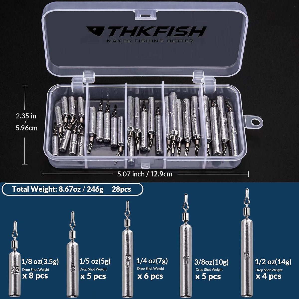 Fishing Sinker Weights Kit for Drop Shot Rig - Image 4